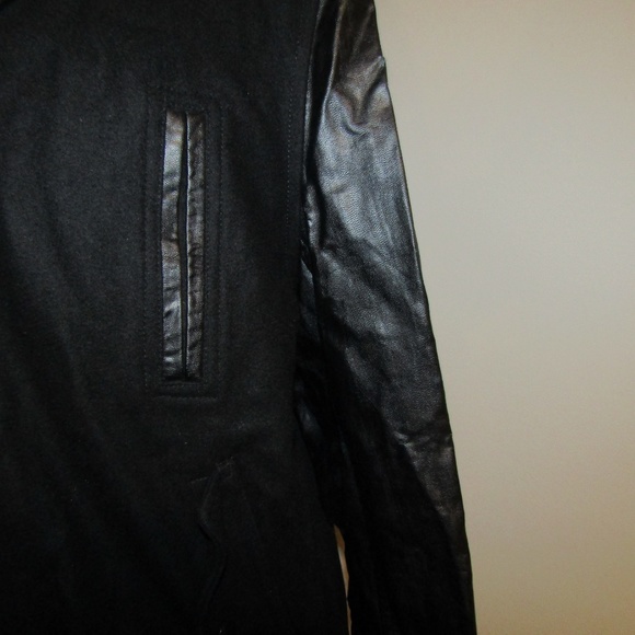 MG Black Label Wool Jacket Faux Leather Size XL - Picture 3 of 8